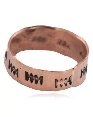 Handmade Navajo Certified Authentic Native American Pure Copper Ring 17092-5