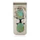 Handmade Navajo Certified Authentic Nickel and .925 Sterling Silver Natural Turquoise Native American Money Clip 10530-3