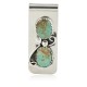 Handmade Navajo Certified Authentic Nickel and .925 Sterling Silver Natural Turquoise Native American Money Clip 10530-4 Handmade Navajo Certified Authentic Nickel and .925 Sterling Silver Natural Turquoise Native American Money Clip 10530-4