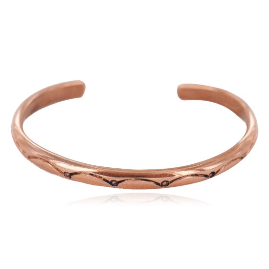 Handmade Navajo Certified Authentic Pure Copper Native American Baby Bracelet 13146-2 All Products NB160401211231 13146-2 (by LomaSiiva)
