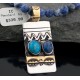 Handmade RARE Certified Authentic Navajo .925 Sterling Silver 12kt Gold Filled Turquoise and LAPIS Native American Necklace 370801544076