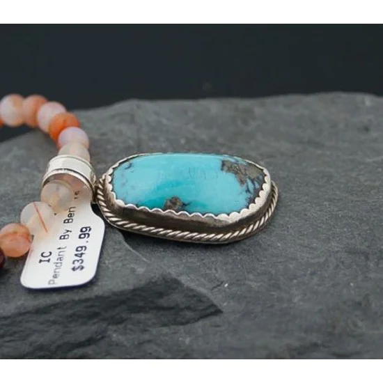 Handmade RARE Certified Authentic Navajo Native .925 Sterling Silver Turquoise Native American Necklace 390574656126 Handmade RARE Certified Authentic Navajo Native .925 Sterling Silver Turquoise Native American Necklace 390574656126