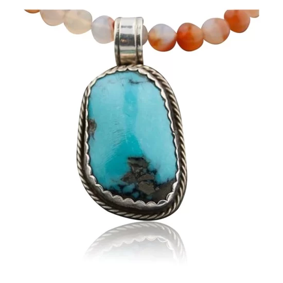 Handmade RARE Certified Authentic Navajo Native .925 Sterling Silver Turquoise Native American Necklace 390574656126 Handmade RARE Certified Authentic Navajo Native .925 Sterling Silver Turquoise Native American Necklace 390574656126