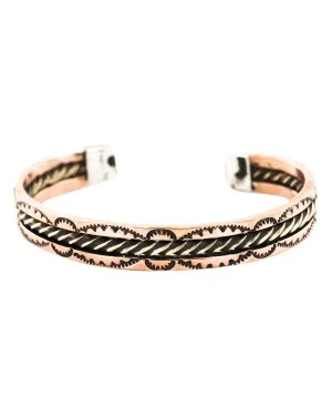 Handmade Sun Certified Authentic Navajo Pure Copper and Brass Native American Bracelet 12846-5