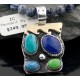 Handmade Wave Certified Authentic Navajo Native .925 Sterling Silver 12kt Gold Filled Turquoise and LAPIS Native American Necklace 370787971060