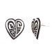Heart .925 Sterling Silver Certified Authentic Handmade Hopi Native American Earrings  27255