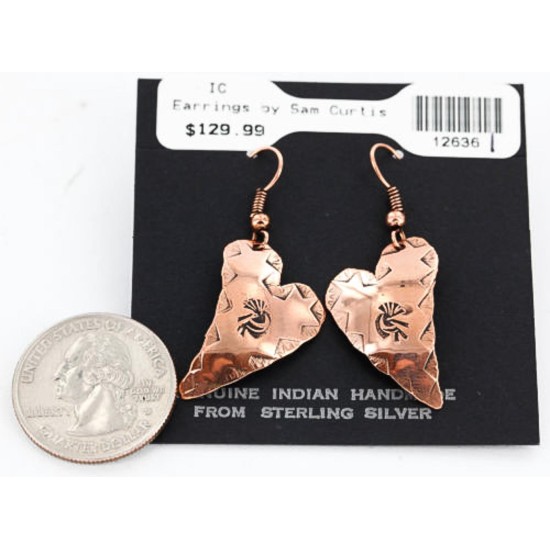 HEART KOKOPELI Certified Authentic Navajo Handstamped Handmade Copper Native American Earrings 390817530760 All Products 390817530760 390817530760 (by LomaSiiva)