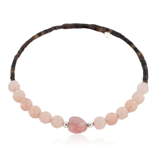 Heart Navajo Certified Authentic Pink Quartz Native American Adjustable Wrap Bracelet 13151-73 Heart Navajo Certified Authentic Pink Quartz Native American Adjustable Wrap Bracelet 13151-73