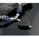 HeartCertified Authentic Navajo .925 Sterling Silver LAPIS Black ONYX Native American Necklace 370821350594