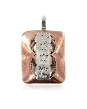 Horneytoad Navajo .925 Sterling Silver Handmade Certified Authentic Pure Copper Native American Pendant 17055-5
