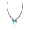 Horse .925 Sterling Silver Certified Authentic Carved Fetish Navajo Native American Natural Turquoise Graduated Melon Shell Coral Necklace 17058
