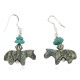 Horse Certified Authentic Navajo .925 Sterling Silver Hooks Natural Turquoise and Green Jasper Dangle Native American Earrings 97002-9