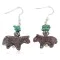 Horse Certified Authentic Navajo .925 Sterling Silver Hooks Natural Turquoise and Jasper Dangle Native American Earrings 97002-7
