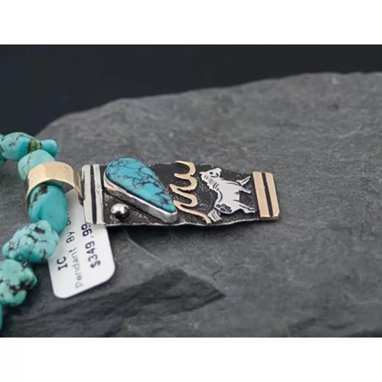 Horse Handmade RARE Certified Authentic Navajo .925 Sterling Silver 12kt Gold Filled Turquoise Native American Necklace 390578017480 Horse Handmade RARE Certified Authentic Navajo .925 Sterling Silver 12kt Gold Filled Turquoise Native American Necklace 390578017480