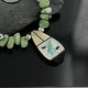 Inlaid Bird Certified Authentic Navajo .925 Sterling Silver Gaspeite and Turquoise Native American Necklace 390687041725