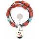 Inlaid Bird Certified Authentic Navajo .925 Sterling Silver Jasper Turquoise Native American Necklace 750114-4