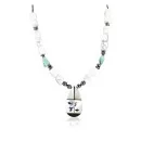 Inlaid Bird Certified Authentic Navajo .925 Sterling Silver WHITE Turquoise Turquoise Native American Necklace 390886333413