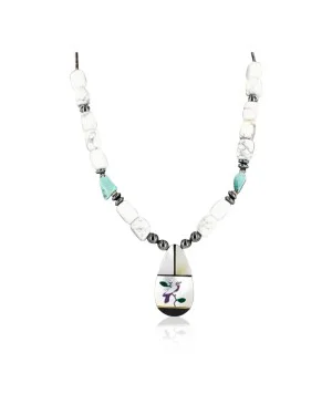 Inlaid Bird Certified Authentic Navajo .925 Sterling Silver WHITE Turquoise Turquoise Native American Necklace 390886333413 Inlaid Bird Certified Authentic Navajo .925 Sterling Silver WHITE Turquoise Turquoise Native American Necklace 390886333413