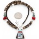 Inlaid BirdCertified Authentic Navajo .925 Sterling Silver Graduated Melon Shell and Coral Native American Necklace 390839374303