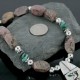 Inlaid BirdCertified Authentic Navajo .925 Sterling Silver Jasper and Turquoise Native American Necklace 15422-74