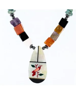 Inlaid BirdCertified Authentic Navajo .925 Sterling Silver Multicolor Turquoise Native American Necklace 390761996615 Inlaid BirdCertified Authentic Navajo .925 Sterling Silver Multicolor Turquoise Native American Necklace 390761996615