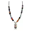 Inlaid BirdCertified Authentic Navajo .925 Sterling Silver Multicolor Turquoise Native American Necklace 390761996615
