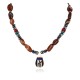 Inlaid Certified Authentic Navajo .925 Sterling Silver Turquoise Coral Jasper Hematite Native American Necklace 750181-3