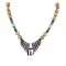 Inlaid Certified Authentic Navajo .925 Sterling Silver Turquoise Jasper Hematite Native American Necklace 750181-2