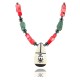InlaidCertified Authentic Navajo .925 Sterling Silver Coral Turquoise Native American Necklace 15880-5