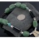 InlaidCertified Authentic Navajo .925 Sterling Silver Jade and Turquoise Native American Necklace 390659806467