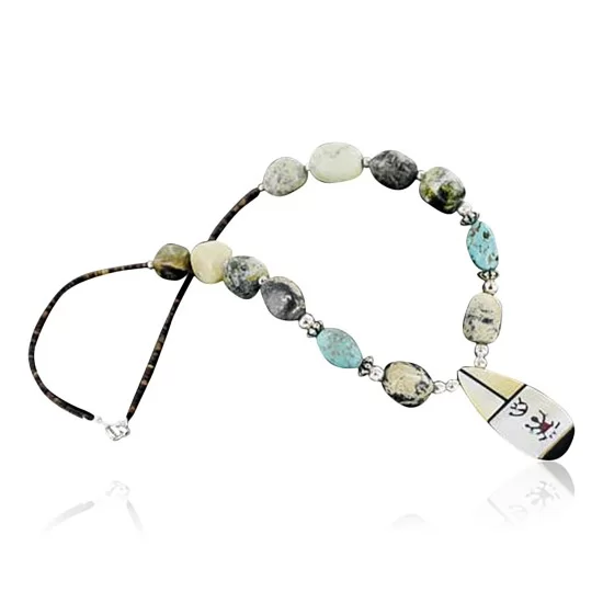 InlaidCertified Authentic Navajo .925 Sterling Silver Jasper Turquoise 0828 Native American Necklace 18108-12 InlaidCertified Authentic Navajo .925 Sterling Silver Jasper Turquoise 0828 Native American Necklace 18108-12