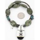 InlaidCertified Authentic Navajo .925 Sterling Silver Jasper Turquoise Native American Necklace 15880-1