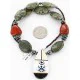 InlaidCertified Authentic Navajo .925 Sterling Silver Jasper Turquoise Native American Necklace 15880-2 InlaidCertified Authentic Navajo .925 Sterling Silver Jasper Turquoise Native American Necklace 15880-2