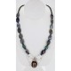 InlaidCertified Authentic Navajo .925 Sterling Silver Lapis Turquoise Native American Necklace 15757-3