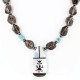 InlaidCertified Authentic Navajo .925 Sterling Silver Quartz Turquoise Native American Necklace 750108-8