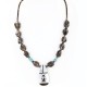 InlaidCertified Authentic Navajo .925 Sterling Silver Quartz Turquoise Native American Necklace 750108-8