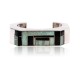 Inlay .925 Sterling Silver Certified Authentic Handmade Zuni Native American Opal and Black Onyx Cuff Bracelet 12469