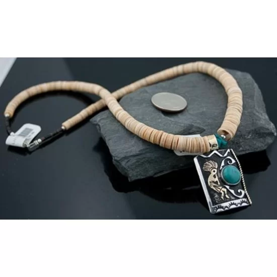 Large 12kt Gold Filled Handmade Kokopelli Certified Authentic Navajo .925 Sterling Silver Turquoise Native American Necklace 370805366233 Large 12kt Gold Filled Handmade Kokopelli Certified Authentic Navajo .925 Sterling Silver Turquoise Native American Necklace 370805366233