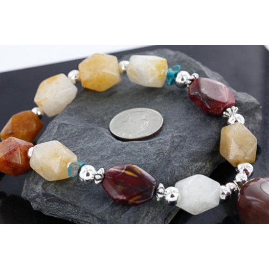 Certified Authentic Navajo .925 Sterling Silver Natural Jasper Carnelian Turquoise Native American Necklace 15768-3-0 Certified Authentic Navajo .925 Sterling Silver Natural Jasper Carnelian Turquoise Native American Necklace 15768-3-0