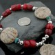 Large $270 Certified Authentic Navajo .925 Sterling Silver Natural Coral Agate Turquoise Native American Necklace 370970447990