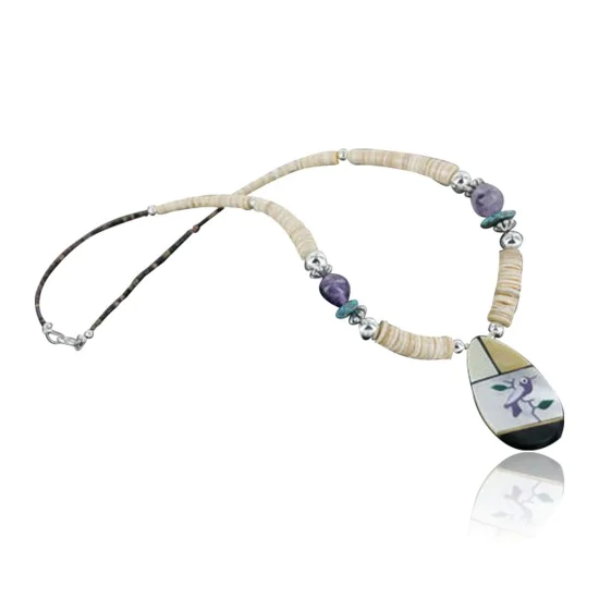 Large $300 Inlaid BirdCertified Authentic Navajo .925 Sterling Silver Graduated Melon Shell and Turquoise Native American Necklace 390718679490 Large $300 Inlaid BirdCertified Authentic Navajo .925 Sterling Silver Graduated Melon Shell and Turquoise Native American Necklace 390718679490