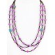 Certified Authentic 3 Strand Navajo .925 Sterling Silver Turquoise and PURPLE AGATE Native American Necklace 390886460157