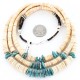 Certified Authentic 3 Strand Navajo .925 Sterling Silver Graduated Melon Shell and Turquoise Native American Necklace 371198380629