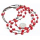 Certified Authentic 3 Strand Navajo .925 Sterling Silver Turquoise and Coral Native American Necklace 371006700165