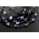 Large $400 Certified Authentic 5 Strand Navajo .925 Sterling Silver Turquoise and Lapis Native American Necklace 15735-1