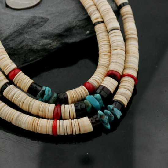 Certified Authentic 3 Strand Navajo .925 Sterling Silver Graduated Melon Shell and Coral Native American Necklace 370974617429 Certified Authentic 3 Strand Navajo .925 Sterling Silver Graduated Melon Shell and Coral Native American Necklace 370974617429