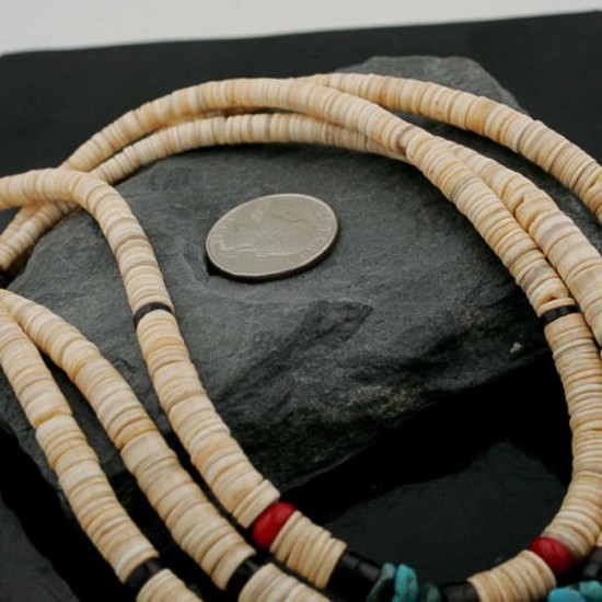 Certified Authentic 3 Strand Navajo .925 Sterling Silver Graduated Melon Shell and Coral Native American Necklace 370974617429 Certified Authentic 3 Strand Navajo .925 Sterling Silver Graduated Melon Shell and Coral Native American Necklace 370974617429