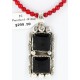 Handmade Certified Authentic Navajo .925 Sterling Silver DOUBLE BLACK ONYX and CORAL Native American Necklace & Pendant 390794259786