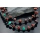 Large Certified Authentic 2 Strand Navajo .925 Sterling Silver Turquoise and Red Tigers Eye Native American Necklace 370812723049