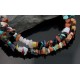 Large Certified Authentic 2 Strand Navajo Native .925 Sterling Silver Multicolor Natural Stone Native American Necklace 15634-6